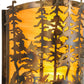 Meyda Lighting Tall Pines 12" 2-Light Dark Burnished Antique Copper Wall Sconce With Ambra Siena Idalight Shade Glass