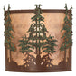 Meyda Lighting Tall Pines 12" 2-Light Rust Wall Sconce With Silver Mica Shade Glass