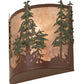 Meyda Lighting Tall Pines 12" 2-Light Rust Wall Sconce With Silver Mica Shade Glass