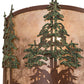 Meyda Lighting Tall Pines 12" 2-Light Rust Wall Sconce With Silver Mica Shade Glass