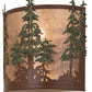 Meyda Lighting Tall Pines 12" 2-Light Rust Wall Sconce With Silver Mica Shade Glass