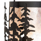 Meyda Lighting Tall Pines 12" 2-Light Textured Black Wall Sconce With Silver Mica Shade Glass