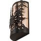 Meyda Lighting Tall Pines 12" 2-Light Textured Black Wall Sconce With Silver Mica Shade Glass