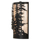 Meyda Lighting Tall Pines 12" 2-Light Textured Black Wall Sconce With Silver Mica Shade Glass