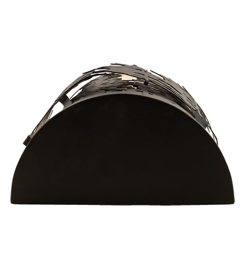 Meyda Lighting Tall Pines 12" 2-Light Textured Black Wall Sconce With Silver Mica Shade Glass