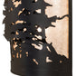 Meyda Lighting Tall Pines 12" 2-Light Textured Black Wall Sconce With Silver Mica Shade Glass