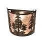 Meyda Lighting Tall Pines 12" 2-Light Timeless Bronze Wall Sconce With Silver Mica Shade Glass