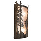 Meyda Lighting Tall Pines 12" 2-Light Timeless Bronze Wall Sconce With Silver Mica Shade Glass