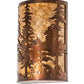 Meyda Lighting Tall Pines 12" 2-Light Vintage Copper Wall Sconce With Amber Mica Shade Glass