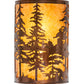 Meyda Lighting Tall Pines 12" 2-Light Vintage Copper Wall Sconce With Amber Mica Shade Glass