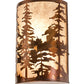 Meyda Lighting Tall Pines 12" 2-Light Vintage Copper Wall Sconce With Silver Mica Shade Glass