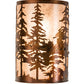 Meyda Lighting Tall Pines 12" 2-Light Vintage Copper Wall Sconce With Silver Mica Shade Glass