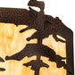 Meyda Lighting Tall Pines 12" 3-Light Copper Vein Deer Wall Sconce With Beige Travertine Idalight Shade