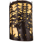 Meyda Lighting Tall Pines 12" 3-Light Copper Vein Deer Wall Sconce With Beige Travertine Idalight Shade