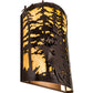 Meyda Lighting Tall Pines 12" 3-Light Copper Vein Deer Wall Sconce With Beige Travertine Idalight Shade