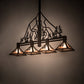 Meyda Lighting Tall Pines 12" 4-Light Textured Black Island Pendant Light With Silver Mica Shade Glass
