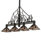 Meyda Lighting Tall Pines 12" 4-Light Textured Black Island Pendant Light With Silver Mica Shade Glass