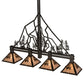 Meyda Lighting Tall Pines 12" 4-Light Textured Black Island Pendant Light With Silver Mica Shade Glass