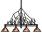 Meyda Lighting Tall Pines 12" 4-Light Textured Black Island Pendant Light With Silver Mica Shade Glass