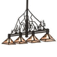 Meyda Lighting Tall Pines 12" 4-Light Textured Black Island Pendant Light With Silver Mica Shade Glass