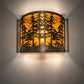 Meyda Lighting Tall Pines 12" Antique Copper Wall Sconce With Amber Mica Shade Glass