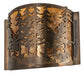 Meyda Lighting Tall Pines 12" Antique Copper Wall Sconce With Amber Mica Shade Glass