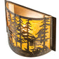 Meyda Lighting Tall Pines 12" Antique Copper Wall Sconce With Amber Mica Shade Glass