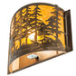 Meyda Lighting Tall Pines 12" Antique Copper Wall Sconce With Amber Mica Shade Glass