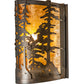 Meyda Lighting Tall Pines 12" Antique Copper Wall Sconce With Amber Mica Shade Glass