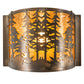 Meyda Lighting Tall Pines 12" Antique Copper Wall Sconce With Amber Mica Shade Glass
