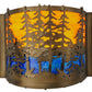 Meyda Lighting Tall Pines 12" Antique Copper Wall Sconce With Orange & Blue Green Art Shade Glass