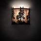 Meyda Lighting Tall Pines 12" Antique Copper Wall Sconce With Silver Mica Shade Glass