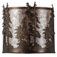 Meyda Lighting Tall Pines 12" Antique Copper Wall Sconce With Silver Mica Shade Glass