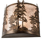 Meyda Lighting Tall Pines 12" Antique Copper Wall Sconce With Silver Mica Shade Glass