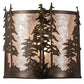 Meyda Lighting Tall Pines 12" Antique Copper Wall Sconce With Silver Mica Shade Glass