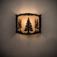 Meyda Lighting Tall Pines 12" Dark Burnished Antique Copper Wall Sconce With Creme Carrara Idalight Shade