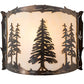 Meyda Lighting Tall Pines 12" Dark Burnished Antique Copper Wall Sconce With Creme Carrara Idalight Shade