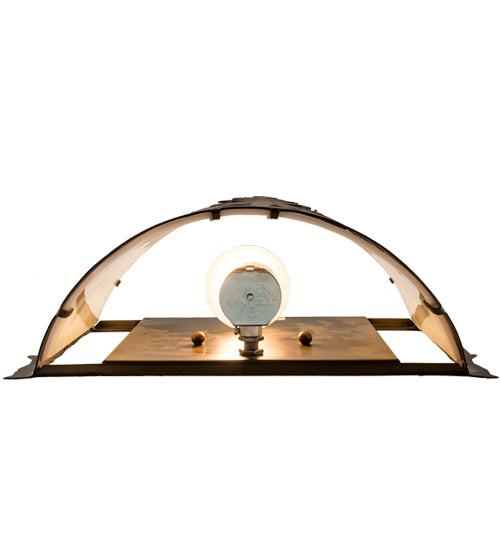 Meyda Lighting Tall Pines 12" Dark Burnished Antique Copper Wall Sconce With Creme Carrara Idalight Shade