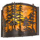 Meyda Lighting Tall Pines 12" Timeless Bronze Wall Sconce With Amber Mica Shade Glass