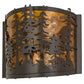 Meyda Lighting Tall Pines 12" Timeless Bronze Wall Sconce With Amber Mica Shade Glass