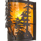 Meyda Lighting Tall Pines 12" Timeless Bronze Wall Sconce With Amber Mica Shade Glass