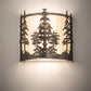 Meyda Lighting Tall Pines 13" 2-Light Oil Rubbed Bronze Wall Sconce With Beige Shade