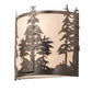 Meyda Lighting Tall Pines 13" 2-Light Oil Rubbed Bronze Wall Sconce With Beige Shade