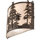 Meyda Lighting Tall Pines 13" 2-Light Oil Rubbed Bronze Wall Sconce With Beige Shade