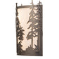 Meyda Lighting Tall Pines 13" 2-Light Oil Rubbed Bronze Wall Sconce With Beige Shade