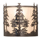 Meyda Lighting Tall Pines 13" 2-Light Oil Rubbed Bronze Wall Sconce With Beige Shade