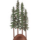 Meyda Lighting Tall Pines 13" 2-Light Rust & Green Trees Wall Sconce With Amber Faux Candlelight