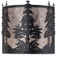Meyda Lighting Tall Pines 13" 2-Light Textured Black Wall Sconce With Silver Mica Shade Glass