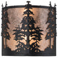 Meyda Lighting Tall Pines 13" 2-Light Textured Black Wall Sconce With Silver Mica Shade Glass
