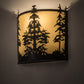 Meyda Lighting Tall Pines 13" 2-Light Timeless Bronze Wall Sconce With Ivory Acrylic Shade